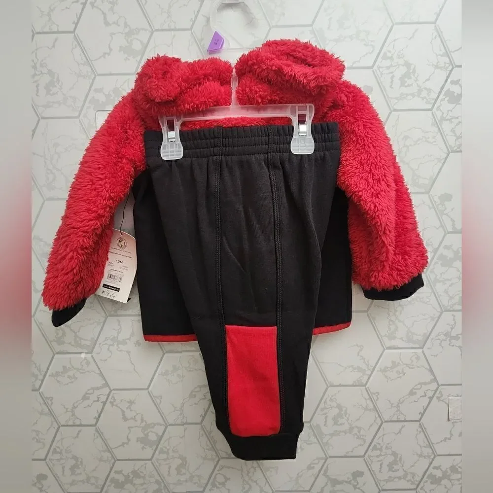 Athletic Works Baby Boys’ Faux Sherpa Hoodie and Pants Set 2-Piece